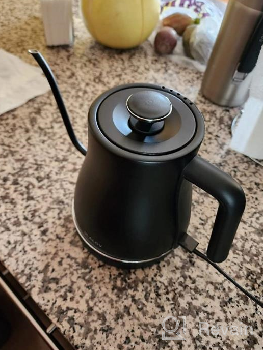 img 1 attached to Ulalov Stainless Steel Gooseneck Electric Kettle - 0.9L Fast Boiling Hot Water Tea Kettle With 1200W Pour Over Design For Coffee And Tea - Leak-Proof, Auto Shutoff, Anti-Dry Feature Included review by Scott Reid