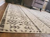 img 1 attached to Chic Geometric Boho Area Rug For High Traffic Spaces: Easy Cleaning And Durable For Living Room, Bedroom, Home Office, Kitchen - 5' X 7' Gray review by Sean Lafond