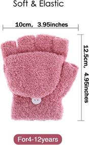 img 2 attached to Gloves Fingers Knitted Mitten Winter Girls' Accessories : Cold Weather