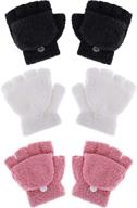 gloves fingers knitted mitten winter girls' accessories : cold weather logo