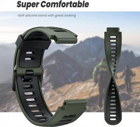 img 1 attached to Army Green-Black Silicone Watch Strap Compatible With Forerunner 220/230/235/620/630/735XT And Approach S20/S5/S6 Smartwatch - NotoCity Replacement Buckle Sport Band