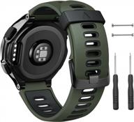 army green-black silicone watch strap compatible with forerunner 220/230/235/620/630/735xt and approach s20/s5/s6 smartwatch - notocity replacement buckle sport band logo