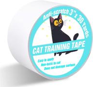 polarduck anti cat scratch tape: 100% transparent clear double sided cat deterrent tape for furniture, 3 inches x 30 yards, pet & kid safe logo