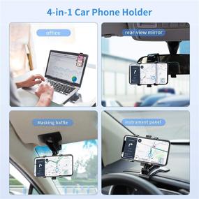 img 3 attached to HooYiiok Cell Phone Holder for Car - 360 Degree Rotation Adjustable Mount - Universal Stand for 4 to 7 Inch Smartphones