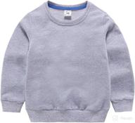 dcuterq kids' crewneck thin sweatshirt: stylish boys' & girls' long sleeve cotton pullover for sporty comfort логотип