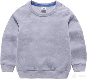 img 4 attached to DCUTERQ Kids' Crewneck Thin Sweatshirt: Stylish Boys' & Girls' Long Sleeve Cotton Pullover for Sporty Comfort