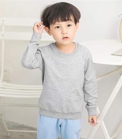 img 1 attached to DCUTERQ Kids' Crewneck Thin Sweatshirt: Stylish Boys' & Girls' Long Sleeve Cotton Pullover for Sporty Comfort