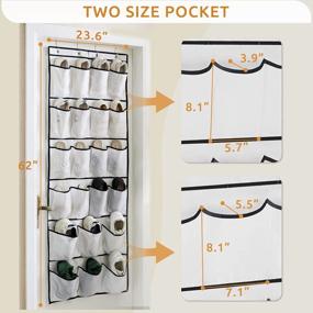 img 2 attached to YOUDENOVA Over The Door Hanging Shoe Organizer - 22 Extra Large Fabric Pockets For Sneakers, High Heels, Slippers Behind Closet Door With 4 Metal Hooks | Shoe Storage Racks & Holders