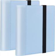 2-pack blue photo album books for 8x10 pictures - holds 68 photos, perfect for art portfolio and kids artwork, 10x8 sheet protector folder for 8x10 photos and artworks logo