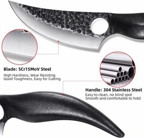 img 3 attached to FINDKING Dark Moon Series: Versatile Boning Knife With Leather Sheath, High-Quality Stainless Blade And Steel Handle - Ideal For Home, Kitchen, Outdoor, BBQ And Camping - 5.8 Inch Black Edition