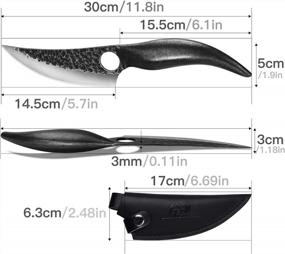 img 1 attached to FINDKING Dark Moon Series: Versatile Boning Knife With Leather Sheath, High-Quality Stainless Blade And Steel Handle - Ideal For Home, Kitchen, Outdoor, BBQ And Camping - 5.8 Inch Black Edition