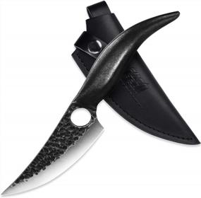 img 4 attached to FINDKING Dark Moon Series: Versatile Boning Knife With Leather Sheath, High-Quality Stainless Blade And Steel Handle - Ideal For Home, Kitchen, Outdoor, BBQ And Camping - 5.8 Inch Black Edition