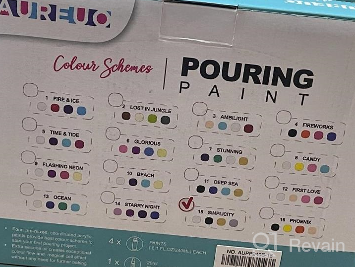 img 1 attached to AUREUO Acrylic Pouring Paint Set Of 4 Colors (8 Oz Bottles) High Flow Pre-Mixed Acrylic Painting Kit Include Silicone Oil For Canvas, Rock, Ceramic, Wood, Glass & Other Crafts - Time & Tide review by Walter Devarakonda