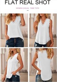 img 2 attached to Stylish Women'S Lace Trim Sleeveless Blouse Vest With V-Neck By BLENCOT