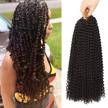 18 inch water wave passion twist crochet hair for women, long bohemian synthetic curly braiding hair extensions (7pcs, #4) logo