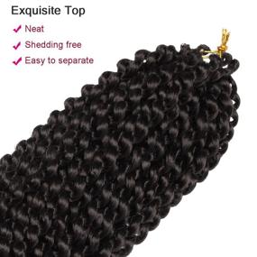 img 2 attached to 18 Inch Water Wave Passion Twist Crochet Hair For Women, Long Bohemian Synthetic Curly Braiding Hair Extensions (7Pcs, #4)