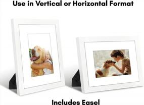 img 2 attached to White Composite Wood Picture Frame - Displays 5X7 With Mat And 8X10 Without Mat - Shatter Resistant Glass - Horizontal And Vertical Wall Formats - Ideal For Americanflat 8X10 Photos