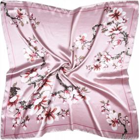 img 4 attached to Women'S 35" Satin Square Hair Scarf For Sleeping | Silk-Like Head Wrap