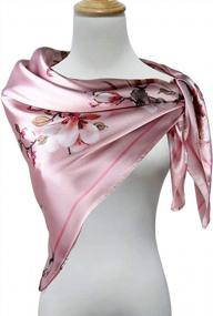 img 3 attached to Women'S 35" Satin Square Hair Scarf For Sleeping | Silk-Like Head Wrap