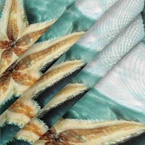 img 1 attached to Protect Your Table With Ocean Seashell And Starfish Design Fitted Tablecloth - Waterproof, Elastic Edge Bands For 36-42 Inch Home, Kitchen And Patio Dining Tables.