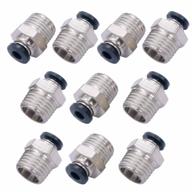 mxuteuk 10pcs 1/4" pt male thread 4mm pneumatic fittings push to connect tube fitting pc4-02 logo
