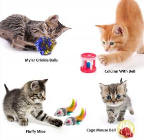 img 1 attached to AILUKI 31 PCS Cat Toys Kitten Toy Assortment Set - 2 Way Tunnel, Feather Teaser, Fish, Mice, Balls And Bells For Cats Puppies & Kitties