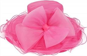 img 2 attached to Stylish Organza Hat For Women - Ideal For Kentucky Derby, Church, Dress With Wide Brim And Flat Design (S601)