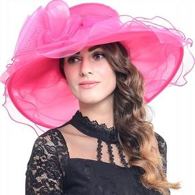img 4 attached to Stylish Organza Hat For Women - Ideal For Kentucky Derby, Church, Dress With Wide Brim And Flat Design (S601)