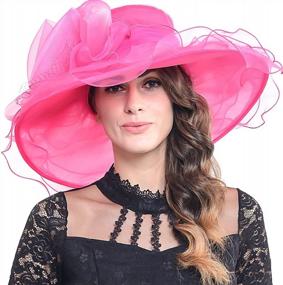 img 3 attached to Stylish Organza Hat For Women - Ideal For Kentucky Derby, Church, Dress With Wide Brim And Flat Design (S601)