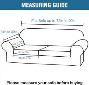 img 1 attached to Real Velvet Plush 3 Piece Stretch Sofa Covers Couch Covers For 2 Cushion Couch Sofa Slipcovers (Base Cover Plus 2 Large Cushion Covers) Feature Thick Soft Stay In Place (Large Sofa, Deep Teal)