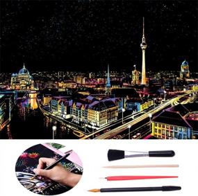 img 4 attached to DIY Scratch Rainbow Painting Paper Art Craft - 16 "X 11,2" для взрослых и детей | INewbetter IB190-Art-Берлин