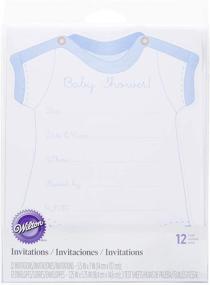 img 1 attached to Wilton Blue Boy Onesie Fill-in Baby Shower Invitations: Pack of 12