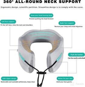 img 2 attached to 🌍 Compressible Adjustable Travel Neck Pillow for Airplanes - Strong Support Lightweight Neck Pillow with Inner High Density & Outer Soft Memory Foam for Comfort - Suitable for Office, Train, Bus, & Home Use (Adult)