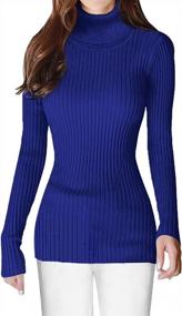 img 2 attached to Women'S V28 Mock Neck Ribbed Sweater - Sexy Knitted Warm Fitted Fashion Pullover