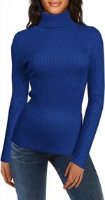 img 4 attached to Women'S V28 Mock Neck Ribbed Sweater - Sexy Knitted Warm Fitted Fashion Pullover