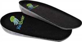 img 1 attached to Premium Heel Pads For Kids: Black Jelly With Super Adhesive Gel, US Size 1-6 (2 Pairs)