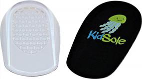 img 2 attached to Premium Heel Pads For Kids: Black Jelly With Super Adhesive Gel, US Size 1-6 (2 Pairs)