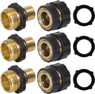 hourleey 3 set 3/4 inch male and female garden hose quick connector - easy and efficient fitting solution logo