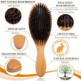 img 1 attached to Revitalize Fine Hair With Belula'S 100% Boar Bristle Brush Set – Includes Wooden Comb, Travel Bag And Spa Headband!