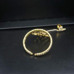 img 2 attached to JSEA Women'S Hand Harness Bracelet With Rhinestones And Finger Ring In Gold Tone - Perfect Statement Piece For Any Occasion!