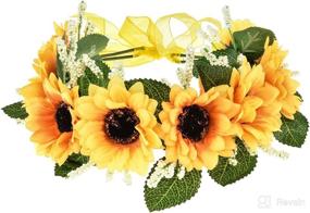 img 2 attached to Exquisite Floral Fall Sunflower Headpiece FL 18: Enhance Your Style with Vibrant Grace