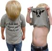 baby boy t-shirt with funny moo cow/t-rex print - toddler kids short sleeve top for playtime and fun conversations logo