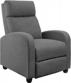 img 2 attached to Relax In Style With JUMMICO Recliner Chair In Aurora Grey - Adjustable Home Theater Single Fabric Sofa Furniture