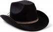 lisianthus wide brim felt cowboy hats with belt for men & women - perfect for outdoor adventure! logo