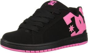img 4 attached to Stylish and Functional: DC Girls Court Graffik Skate Girls' Shoes at Athletic