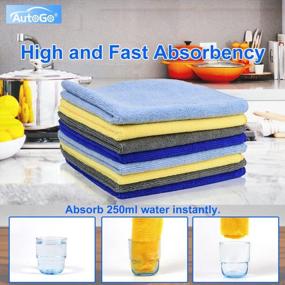 img 2 attached to AutoGo Microfiber Cleaning Cloth 16X16 Inch 8 Pack, Multi-Purpose Cleaning Rags For Housekeeping, Dusting, And Absorption Of Lint And Streaks - Includes 4 Vibrant Colors