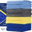 autogo microfiber cleaning cloth 16x16 inch 8 pack, multi-purpose cleaning rags for housekeeping, dusting, and absorption of lint and streaks - includes 4 vibrant colors logo