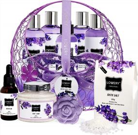 img 4 attached to Luxury Christmas Gift Basket For Women And Men - Hot & Cold Gel Eye Mask, Lavender Lilac Deluxe Home Spa Set With Bath Bombs, Massage Oil, Purple Wired Candy Dish & More!
