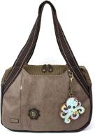 chala bowling bag stone gray women's handbags & wallets - shoulder bags logo