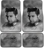 🎨 custom print design gray elvis presley carpet car suv truck floor mats - set of 4 pieces logo